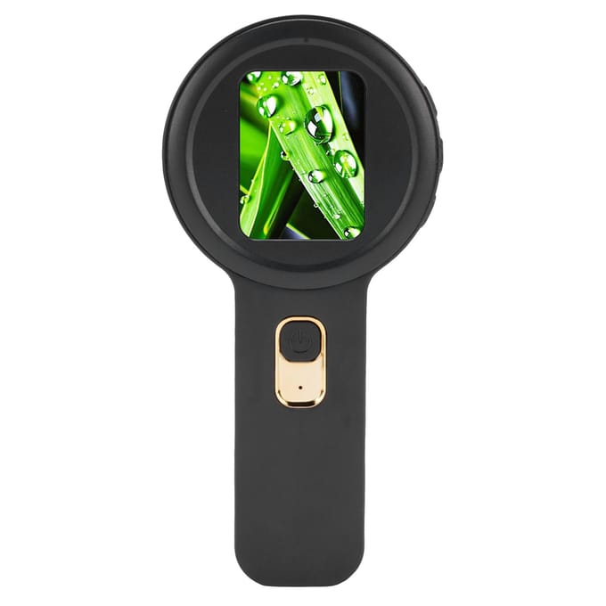 Loupe numérique portable avec lumière LED Grossissement 200X Microscope numérique portable Double source de lumière noir