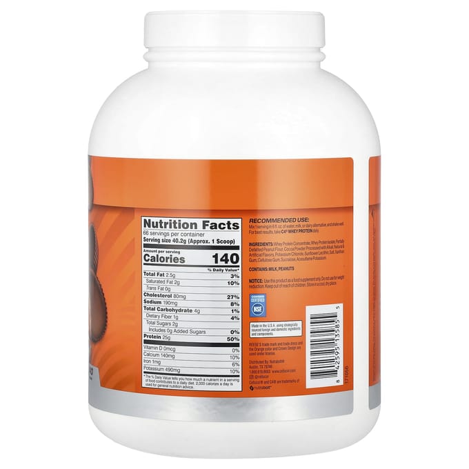 C4 / Cellucor, C4® Wei Eiwit, Rease'S Pindakaas & Chocolade, 2,65 kg (5,85 lbs)