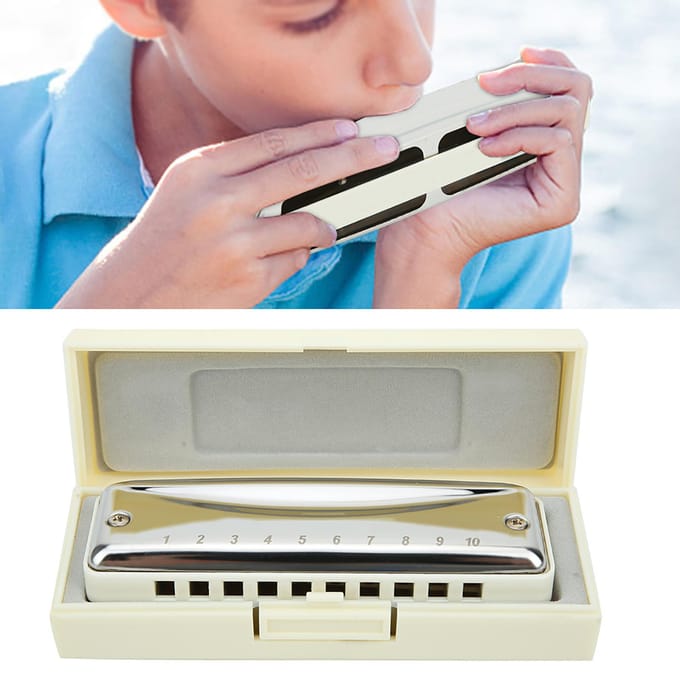 Blues Mondharmonica 10 Gaten Mondorgel G Toets Roestvrij Staal ABS Hars Blaasinstrument Wit wit