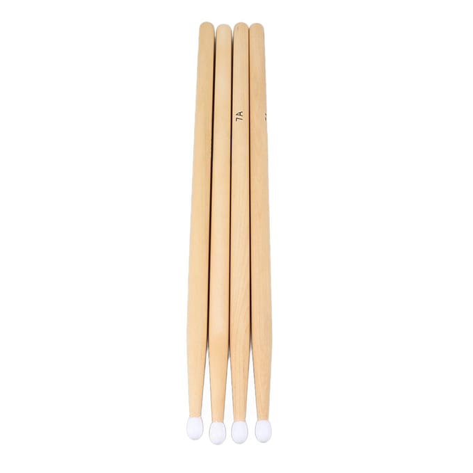 2 Paar Drumstokken Esdoornhout 7A Nylon Tip Drumstokken Percussie Instrument Accessoires black