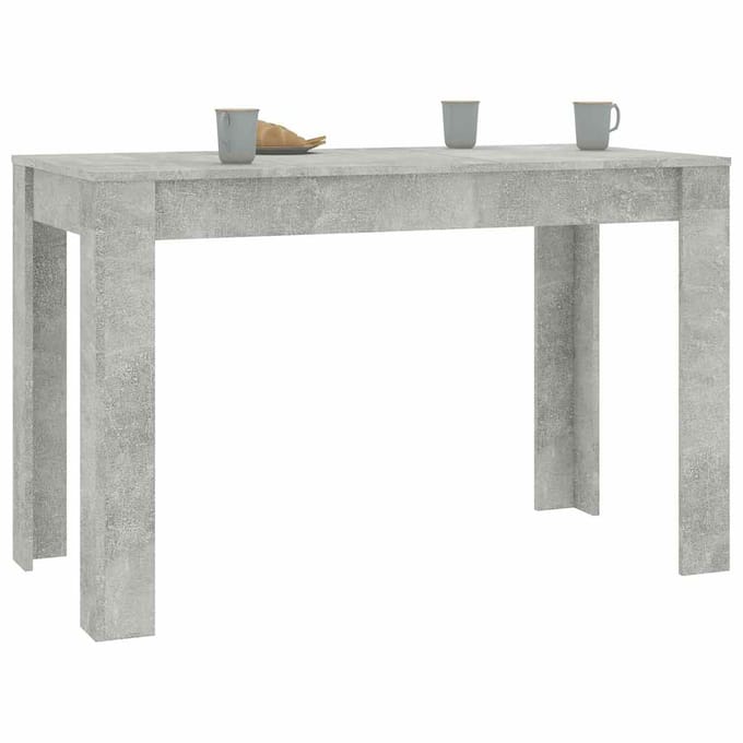 vidaXL - Eettafel - 120x60x76 - cm - bewerkt - hout - betongrijs