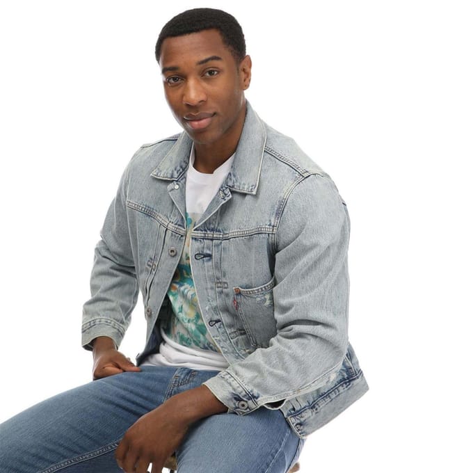 Levis Katoenen truckerjack voor heren (Denim)