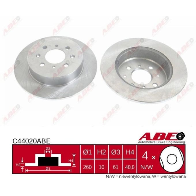 Remschijf ABE C44020 achter, volledig, 1 Stuk