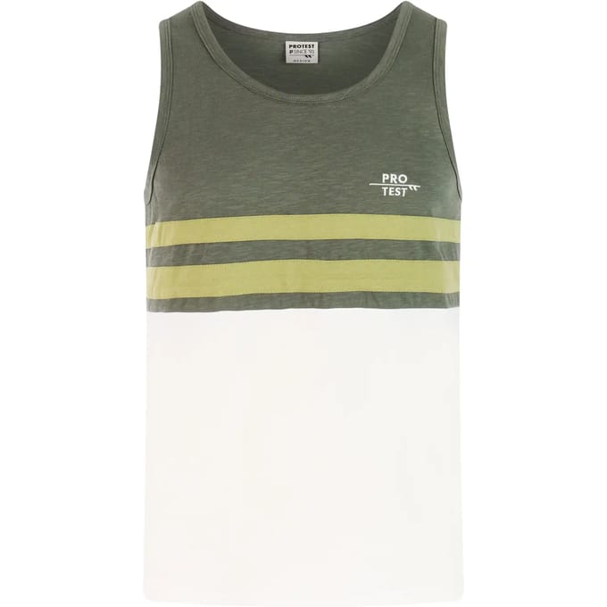 Protest PRTIspa - Tanktop Heren - Normale pasvorm - Ronde hals - Mouwloos - Groen