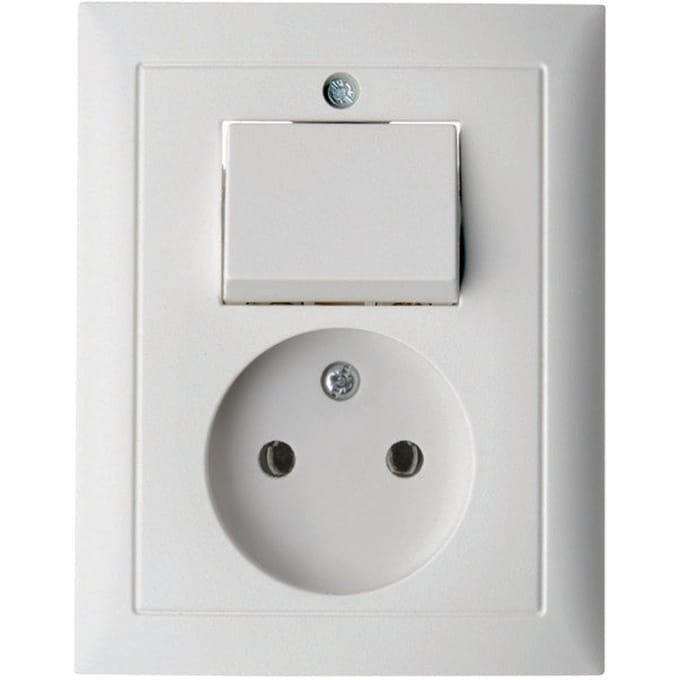 Hager Berker S.1 Polair Wit Wandcontactdoos- en Schakelaarcombinatie - 6143668989