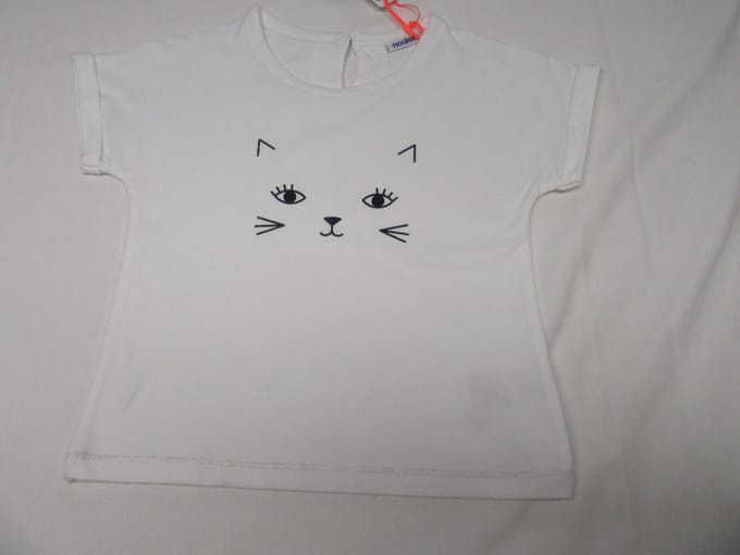 noukie's , meisjes , t-shirt korte mouw , wit , poes , 2 jaar 92