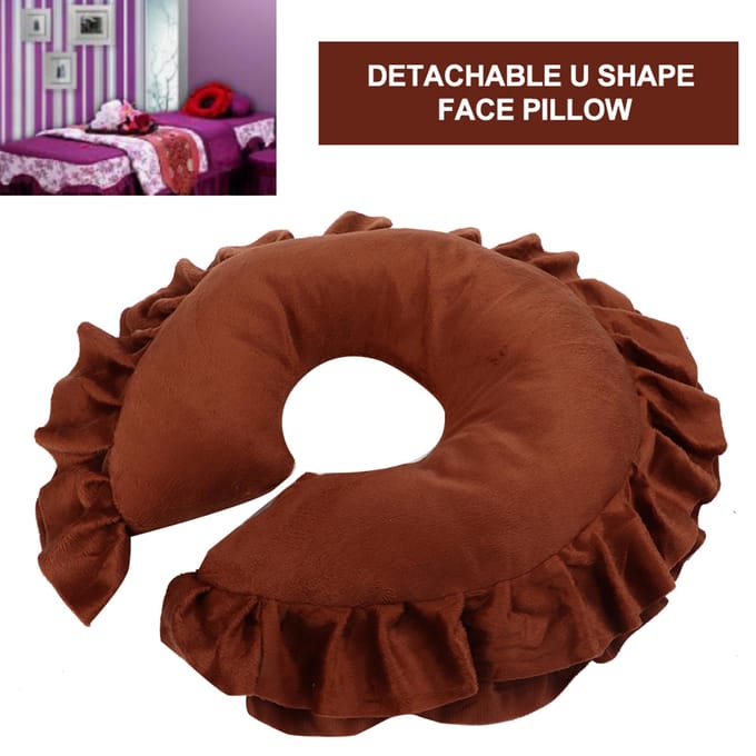 Gezichtskussen Kussen SPA Salon Massagebed U-vorm Afneembaar Gezichtskussen Koffie brown