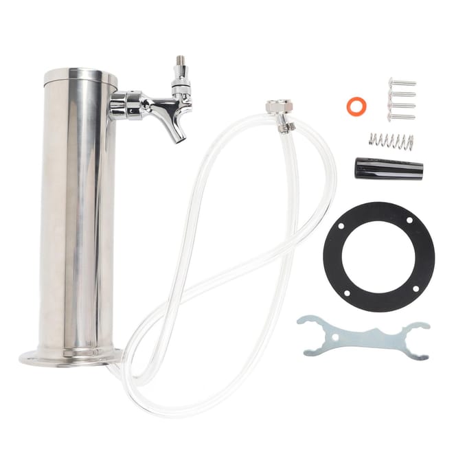 Tapzuil van roestvrij staal met enkele tapkraan 3 inch kolom Tapzuil tapbierdispenserkit voor zilver