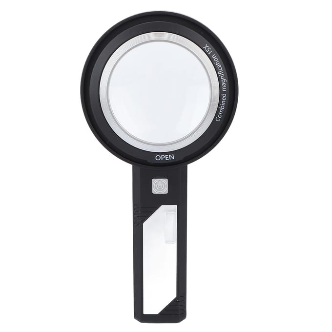 Handheld Vergrootglas 6X15X Lezen Verlicht Verlicht Vergrootglas met 6 LED-lampjes voor