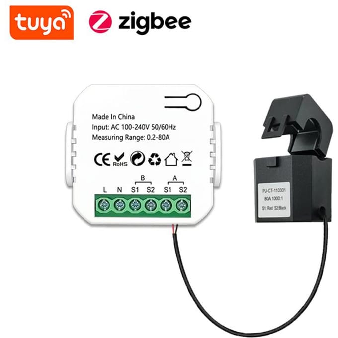 Consommation de production d'énergie de système solaire photovoltaïque de compteur d'énergie intelligent de Tuya ZigBee bidirectionnelle multicolore
