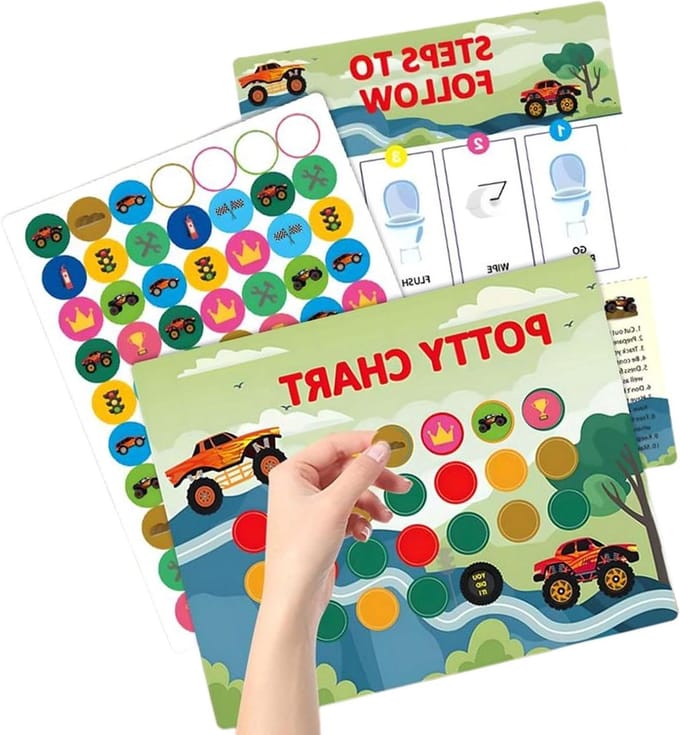 Zindelijkheidstrainer - Beloningsstickers - Potjestraining Stimuleren - Interactief Leerhulpmiddel - 10 Stuks - Multicolor