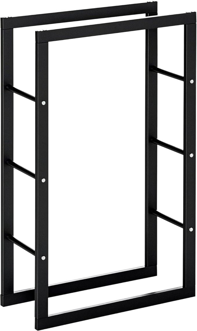 Moderne brandhoutrek zwart 100 kg metaal