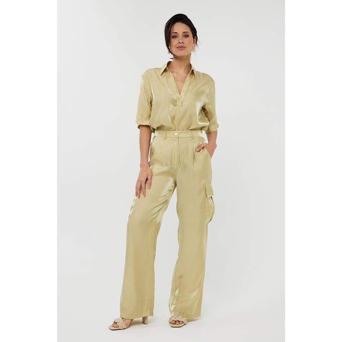 EsQualo Trousers Cargo Silky Touch Lemon Pie Größe: 40 | Cargohosen Outlet | Damen