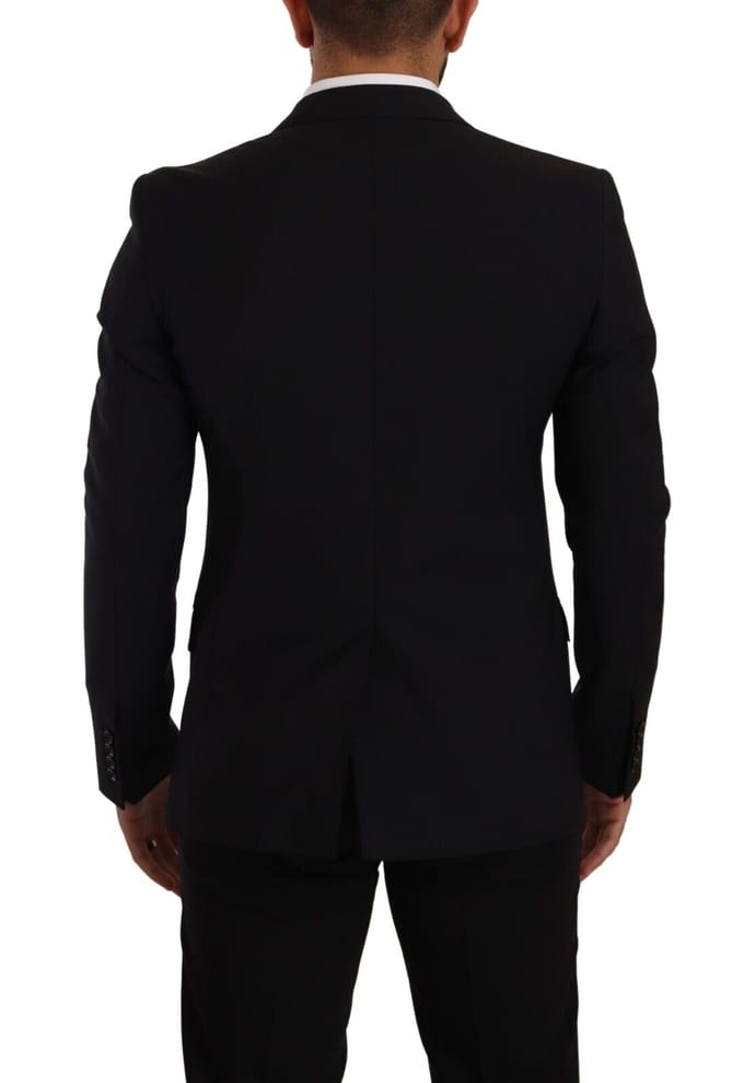 Dolce & Gabbana Heren Zwart Slim Fit Vest 2 Knopen MARTINI Blazer