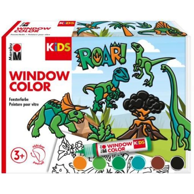 Marabu KiDS Window Color Set "Dinosaur " 6x25ml Knutselen