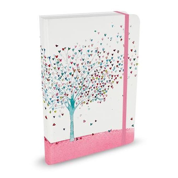 Peter Pauper compacte notitieboek - Tree of Hearts - met elastieksluiting - 13x18 cm