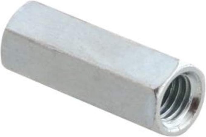 Verbindingsmoer koppelmoer M8 schroefdraad - 35mm - Gegalvaniseerd- 4 stuks