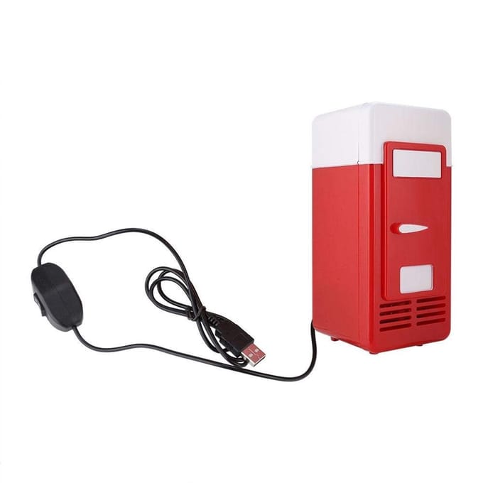 ONF3 - Mini Koelkast - USB Fridge - Compact en Draagbaar - Rood - Koeler en Verwarmer - Ideaal voor Thuis en Kantoor - Mini Koelbox