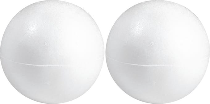 Piepschuim hobby vorm - 2x - bol - 15 cm - DIY knutsel figuren - halve schalen