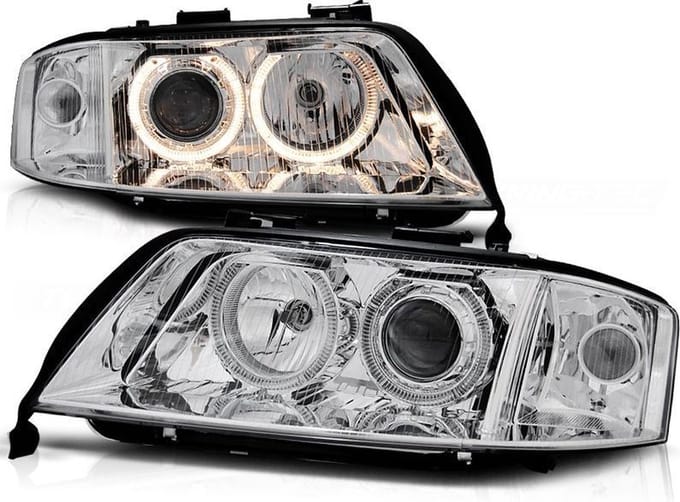 Koplampen Xenon AUDI A6 06 01-05 04 ANGEL EYES CHROOM