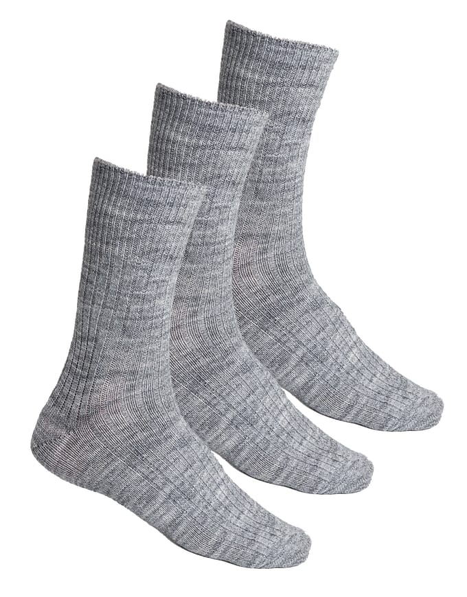 Steven - Dames Alpaca Wol Sokken | 3 Paar Multipack Winter Warme Sokken - Grijs