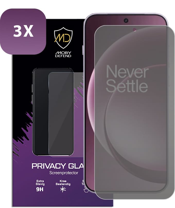3-Pack MobyDefend Screenprotectors - Geschikt voor OnePlus 15 - HD Privacy Glass Screensavers