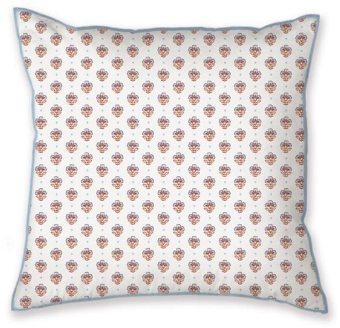 Pip Studio Jaipur Flower Square Cushion Sierkussen - 40 x 40 cm cm - Licht blauw