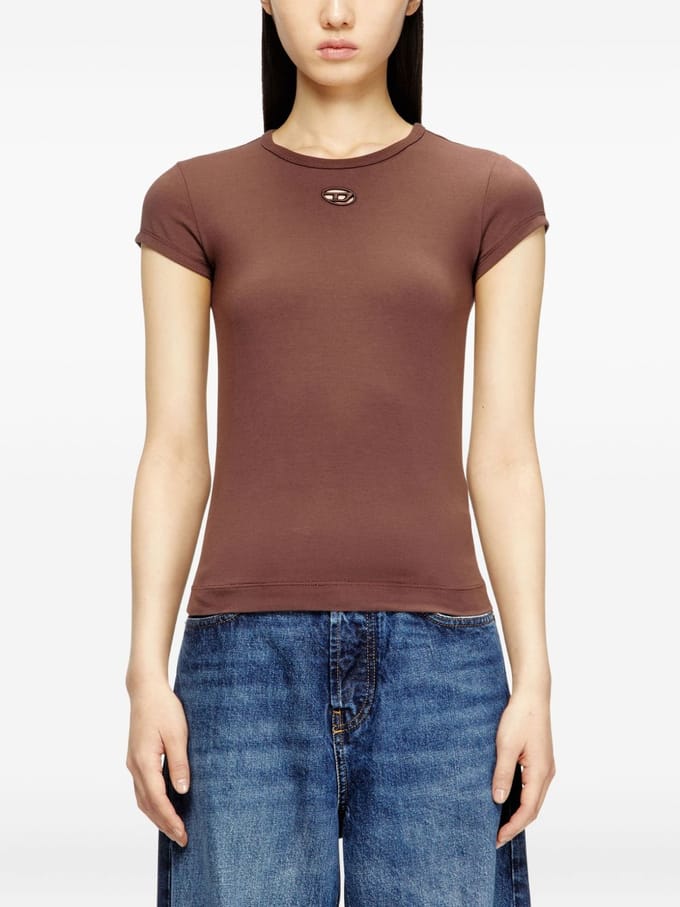 Diesel t-shirt t-angie-od vrouw bruin