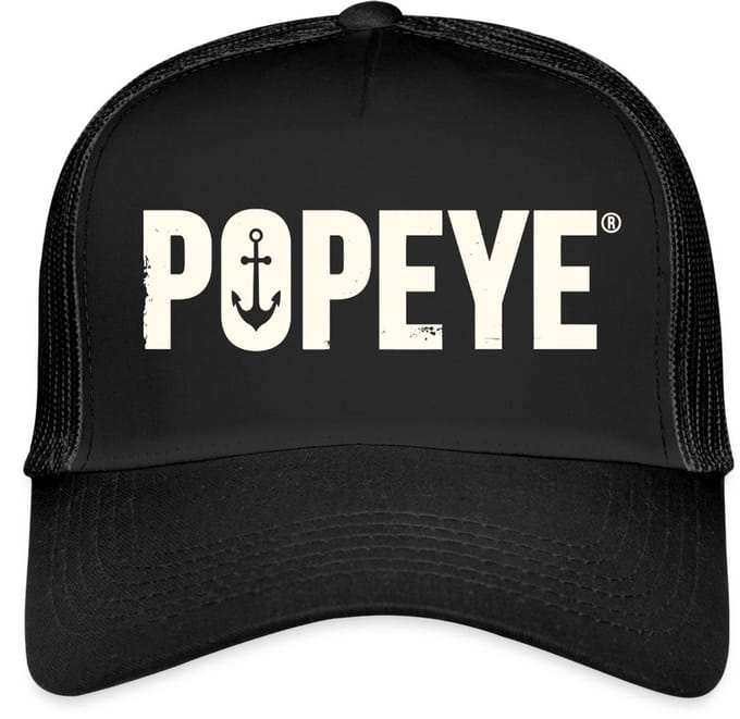Popeye White Titel Trucker Cap
