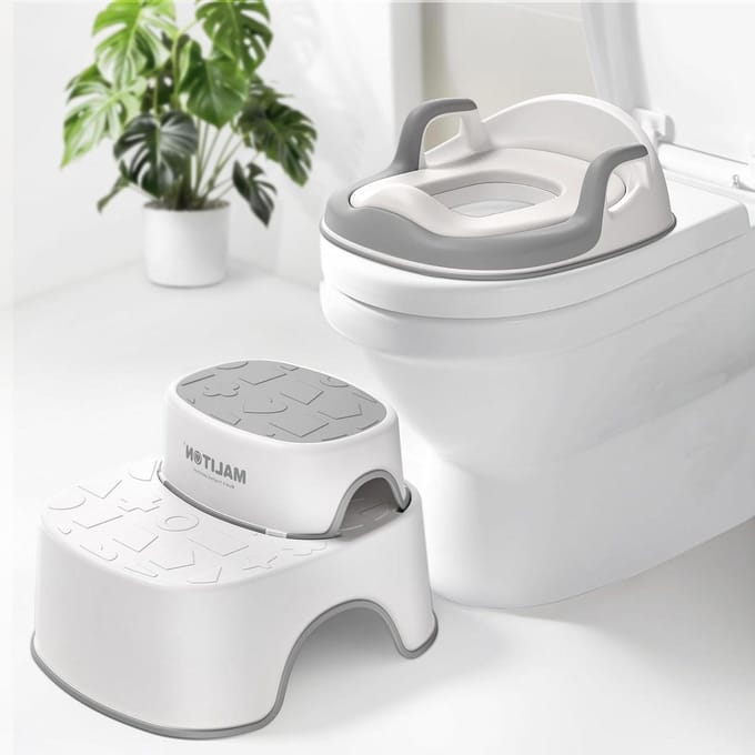 Toilet Seat with 2 Steps Portable Booster for Children 1-8 Years