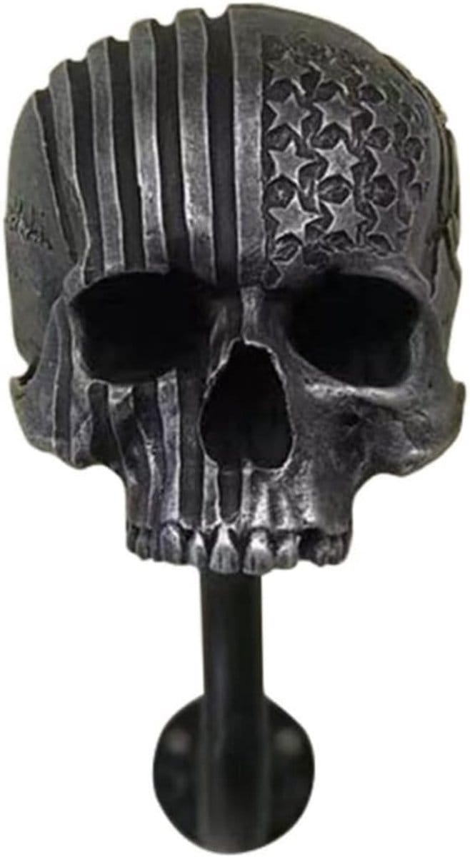 Helmrek - Helmhouder Motor - Motorhelm Ophangen - Schedel Design - Zwart