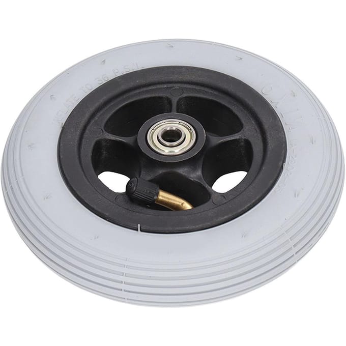 6 inch Elektrische Rolstoelwiel Geluidsloos Aluminiumlegering Naaf Rubber Opblaasbaar Wiel Vervanging white