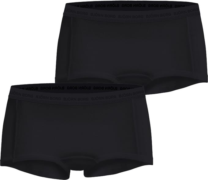 Björn Borg dames Core minishorts - boxers korte pijpen (2-pack) - zwart - zwart