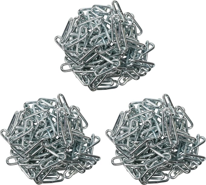 Benson Ketting / voetkettingen / kettingschakels - 3x - staal - 3 m - 6 mm - Handelsketting