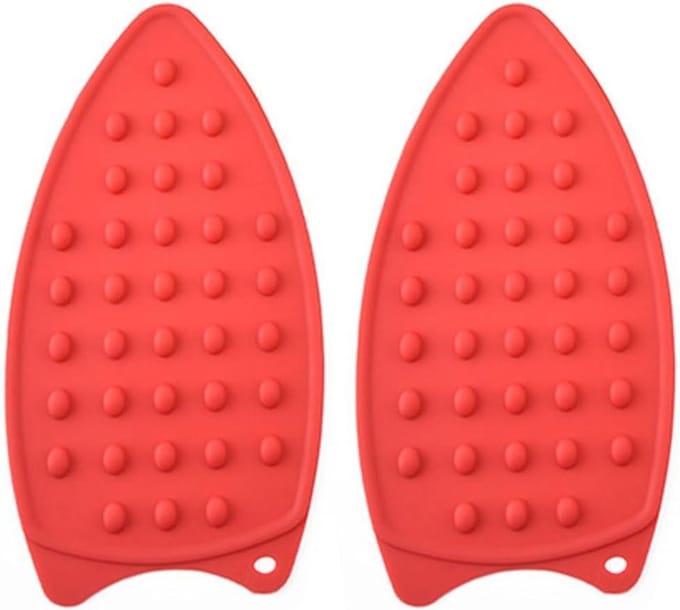 Siliconen Strijkmat - Hittebestendige Mat - Bescherming Strijkijzer - Verhoogde Antislip Grip - 2 Stuks - Rood