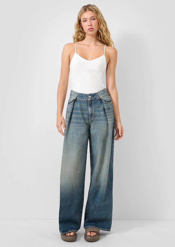 QS - female - Jeans / Wijde pasvorm / Hoge taille / Wijde pijpen
