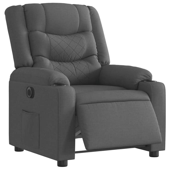 vidaXL - Fauteuil - elektrisch - verstelbaar - stof - donkergrijs