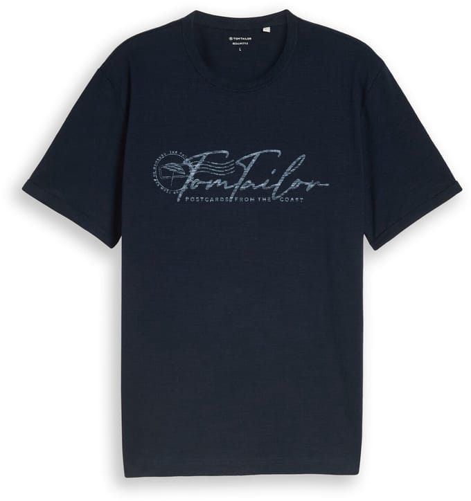 Tom Tailor - T-shirt met logoprint - Maat M - sky captain blue