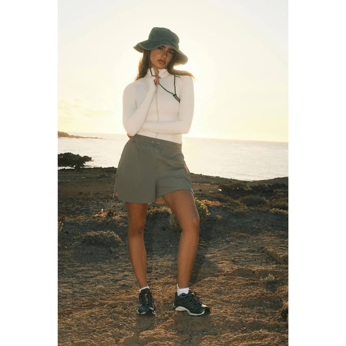 Dames Dsgn Studio Short Met Trekkoord In De Taille | Washed Khaki | Maat: Medium
