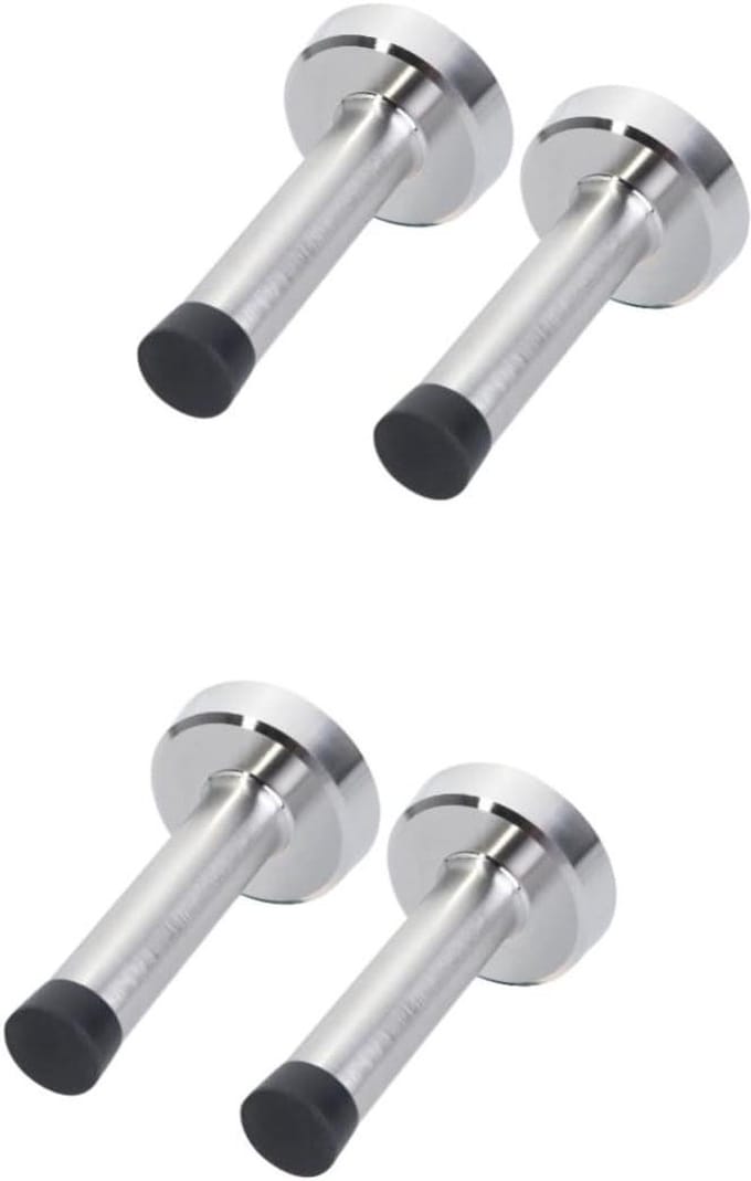 Deurbeschermers Set - Wandmontage Deurstopper - Muren Beschermen - Met Rubberen Bumper - 4 Stuks - Zilver