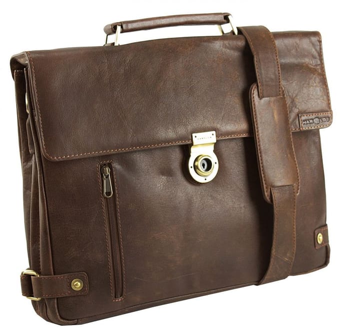 Harold's Crunchy Aktentas Leder 40 cm - cm ( Zoll) - braun