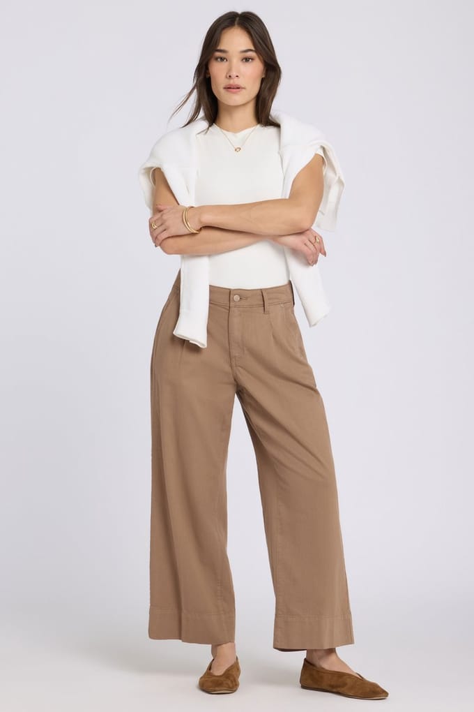 Teresa Wijde Pijp Enkellange Jeans Met Hoge Taille