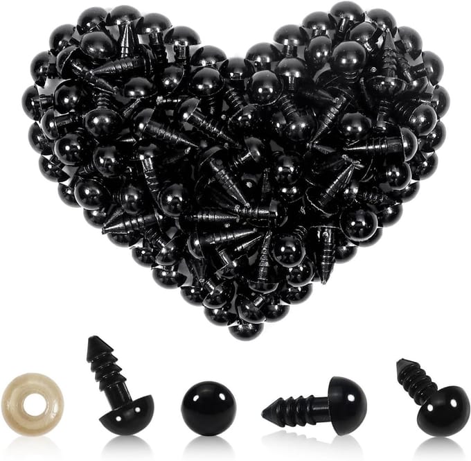 150 Stuks Veiligheidsogen voor Poppen - 8mm Plastic Ogen met Wasjes voor Creatief Knutselen