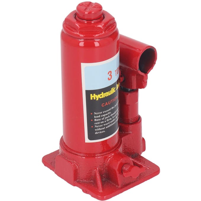 Cric hydraulique vertical soudé pour voiture et camion, avec poignée de pompe, 3 tonnes red