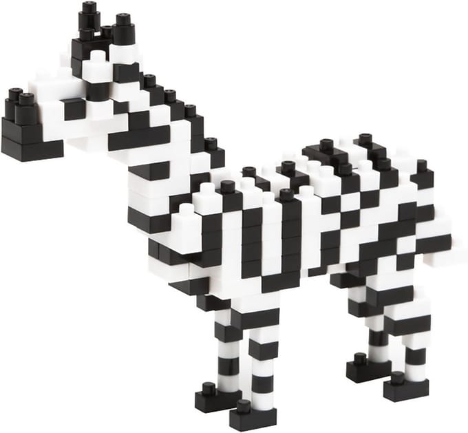 Miniatuur Zebra Bouwpakket - Kleurrijk 3D Puzzel Speelgoed