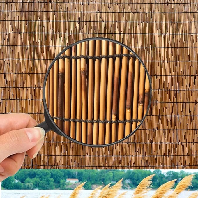 Balkonscherm Bamboe - Windscherm Rol - Privacy Creëren - Handgeweven Duurzaam - 101x700cm - Natuurlijk