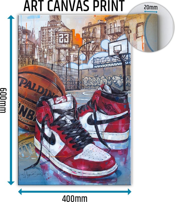 Sneaker canvas basketball Chicago 40x60 cm