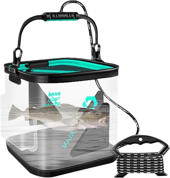 Opvouwbare Visemmer - Draagbare Aastank - Outdoor Activiteiten - Waterdichte Coating - 8 Liter - Transparant