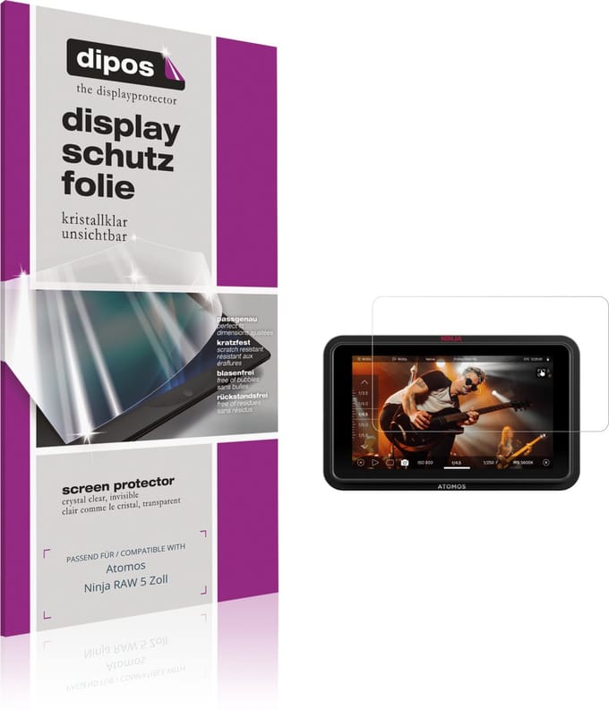 dipos – 4x Beschermfolie geschikt voor Atomos Ninja RAW 5 Zoll | Krasbestendige & heldere Screenprotector Ultra-Thin