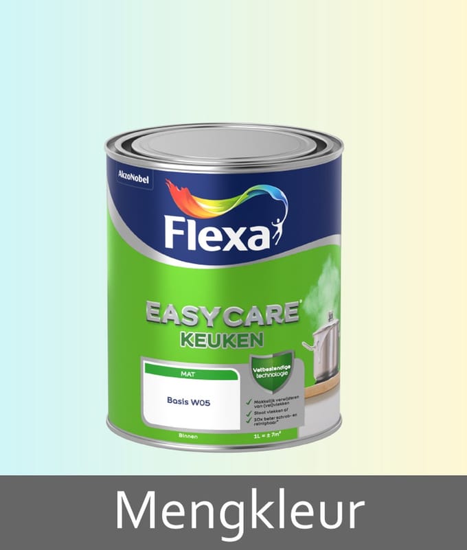 Flexa - Easycare Keuken Muurverf - Lichtgrijs - Mengverf - 1 L